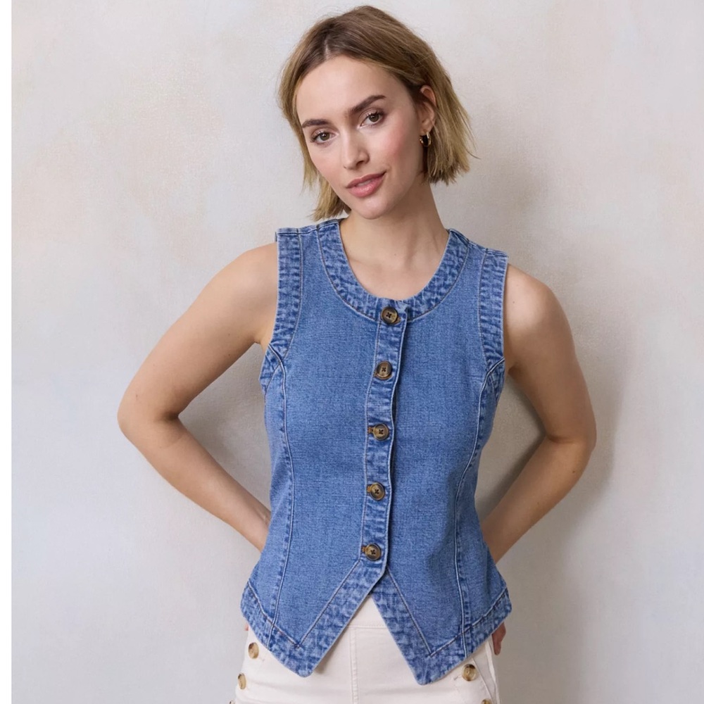 Lauren Conrad denim vest top